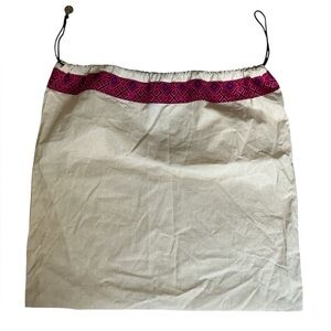 TORY BURCH Dustbag Dust Bag Cover Off-White Cotton w Gold Tone Charm.
